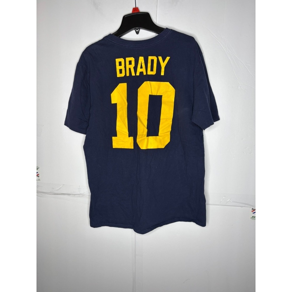 Nike jordan Tom Brady Goat 10 Navy Blue Yellow Football T Shirt Athletic‎ cut